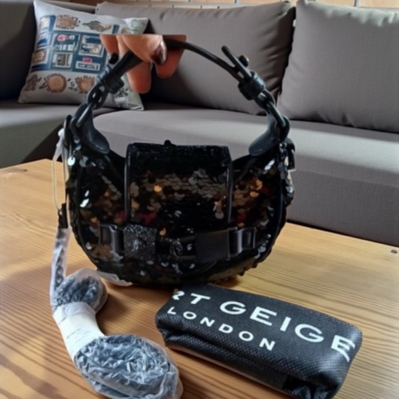 Kurt Geiger Handbags - Kurt Geiger London Black Sequin Mini Bag NWT & Dustbag. Geiger box included!
